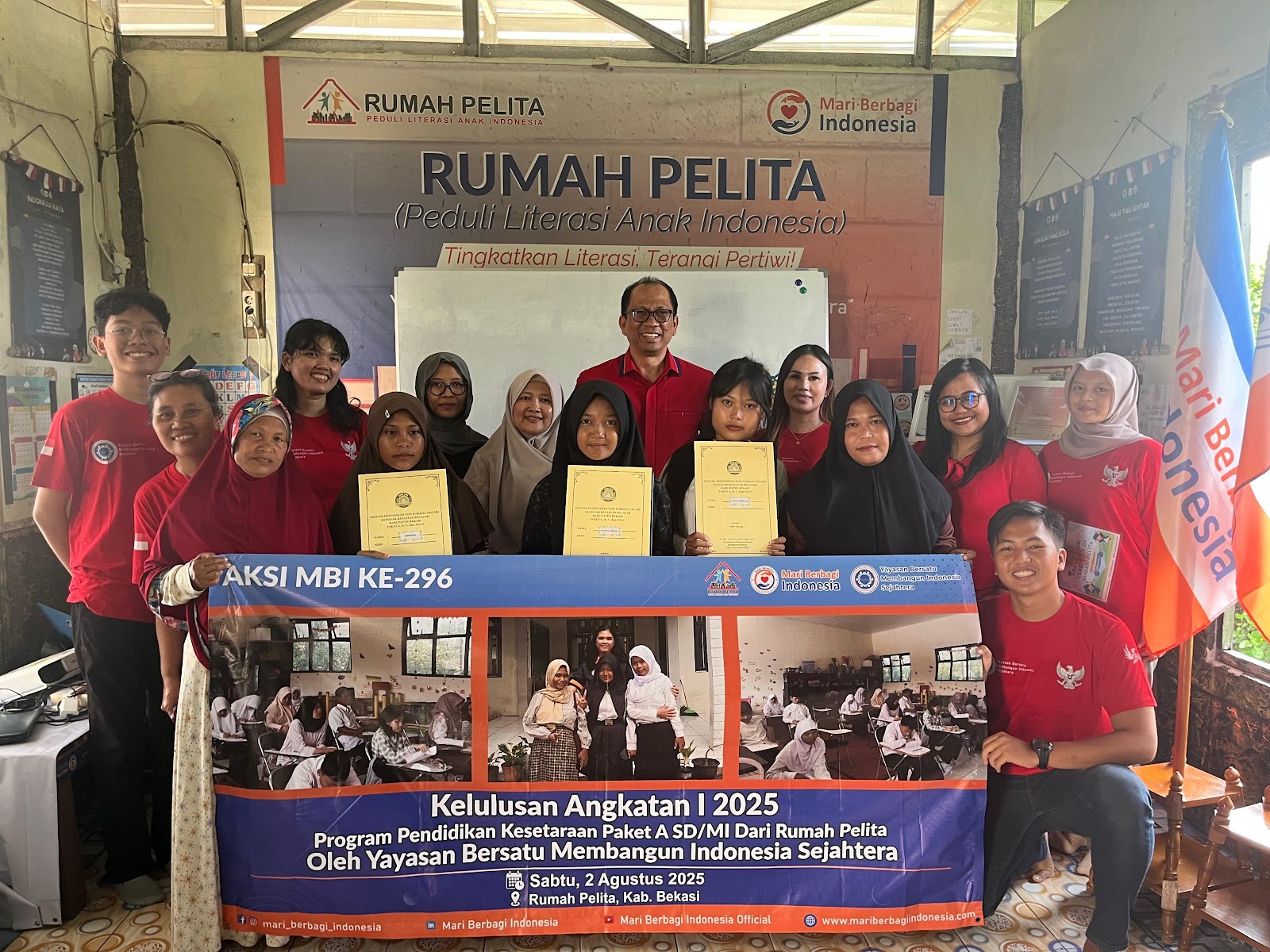 KELULUSAN ANGKATAN I 2025 RUMAH PELITA PROGRAM PENDIDIKAN KESETARAAN PAKET A SD/MI DARI  RUMAH PELITA OLEH YAYASAN BERSATU MEMBANGUN INDONESIA SEJAHTERA